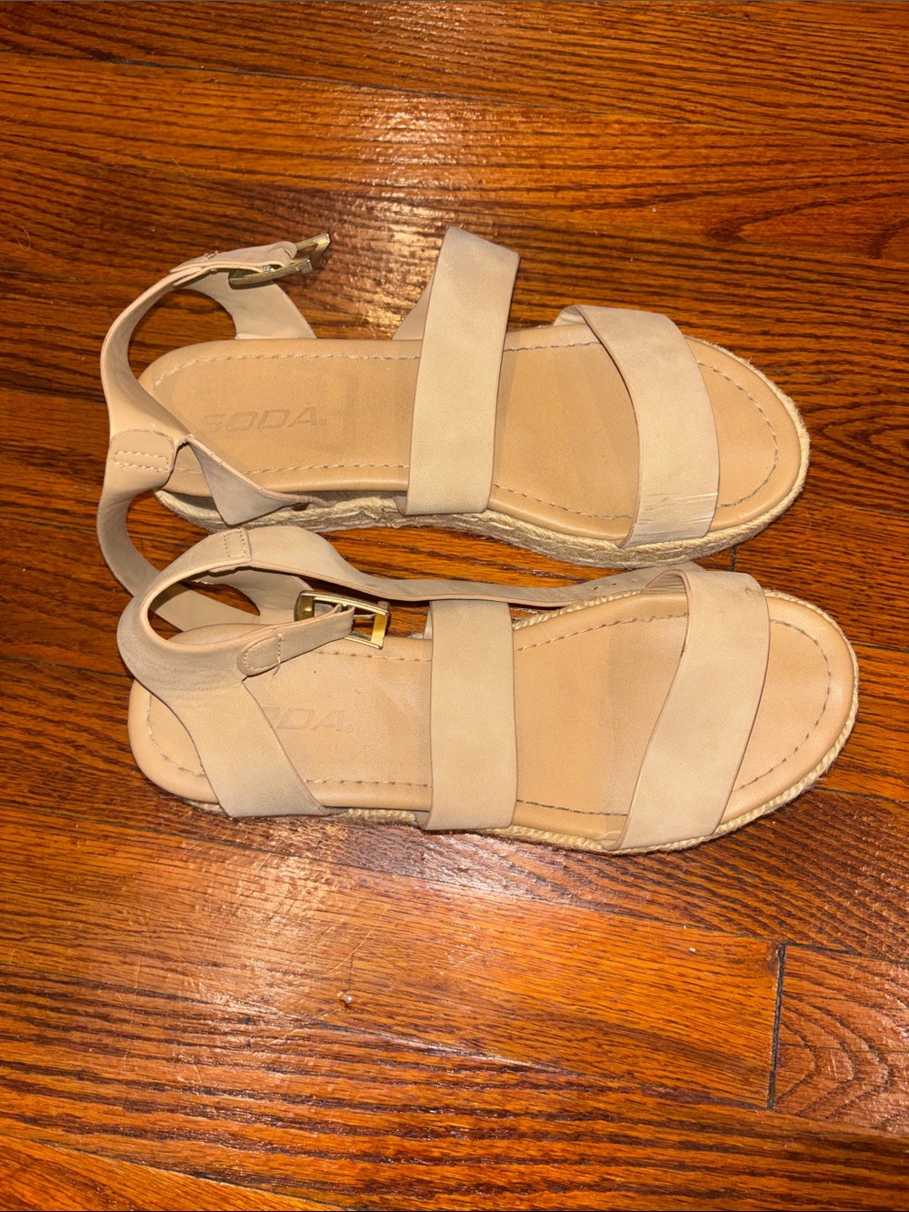 Soda Neutral Beige Strappy Women's Sandals